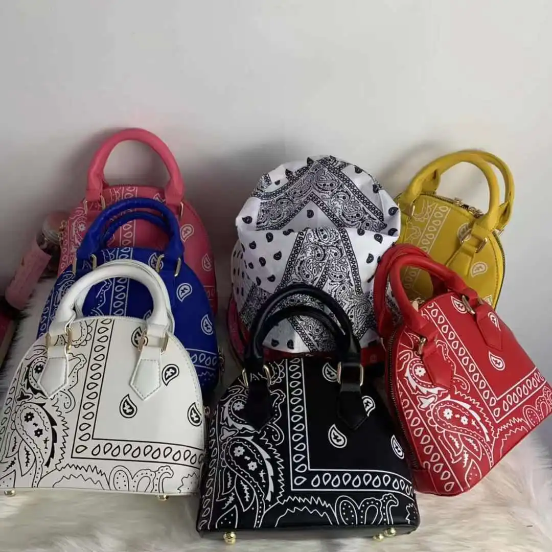 

new arrivals 2021 trendy cashew flower print bucket purse and hat set women hand bags ladies handbags luxury handbags for women