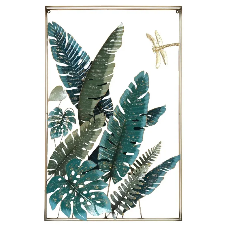 127X81.5CM Hot Sale Bedroom Living Room Frame Art Light Luxury Metal Spring Leaves Style Wall Art Hanging Decor Dropshipping DDP