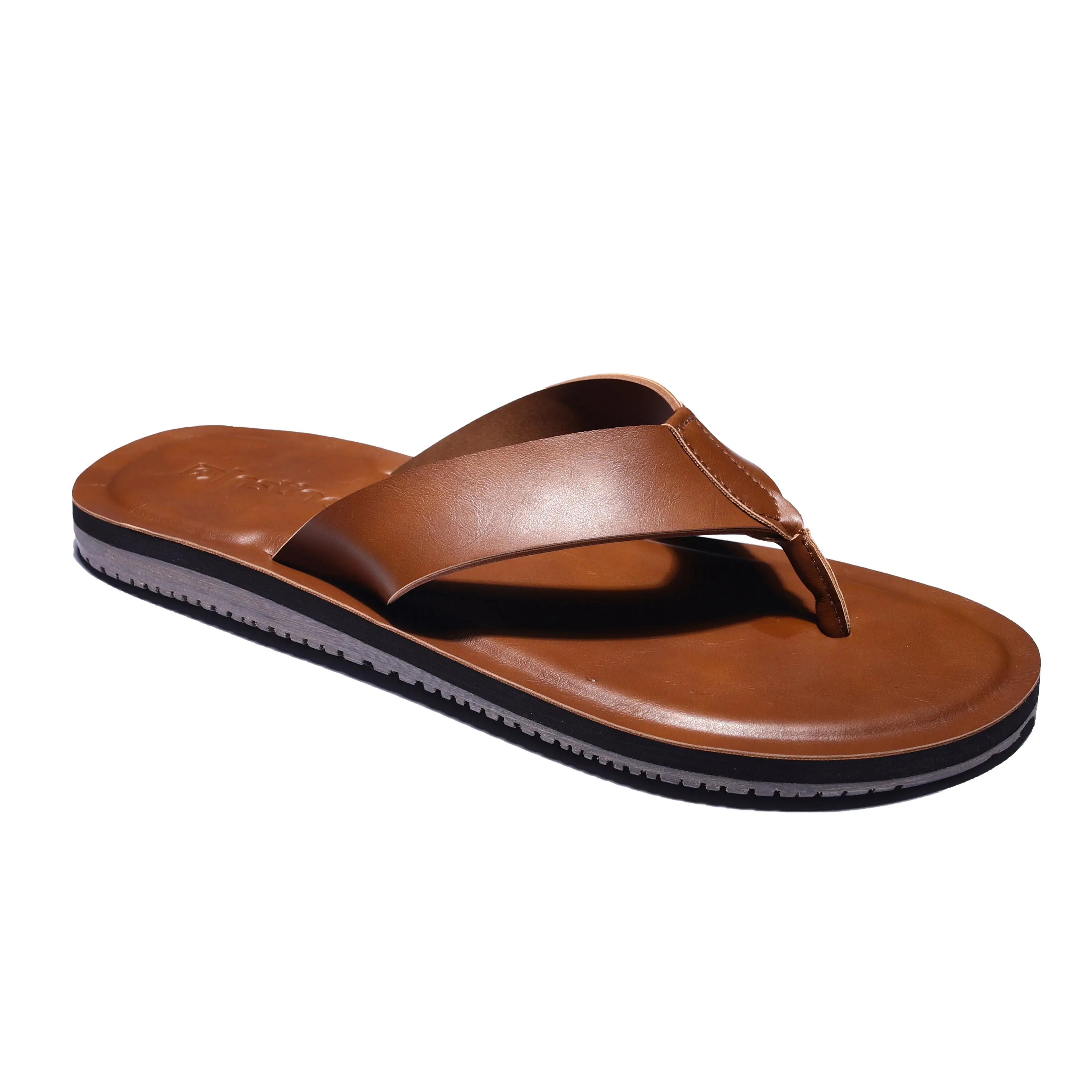 

High Quality Wholesale Custom Logo Leather New Design Beach Sandals for Men Flip Flops Slippers, Two colors