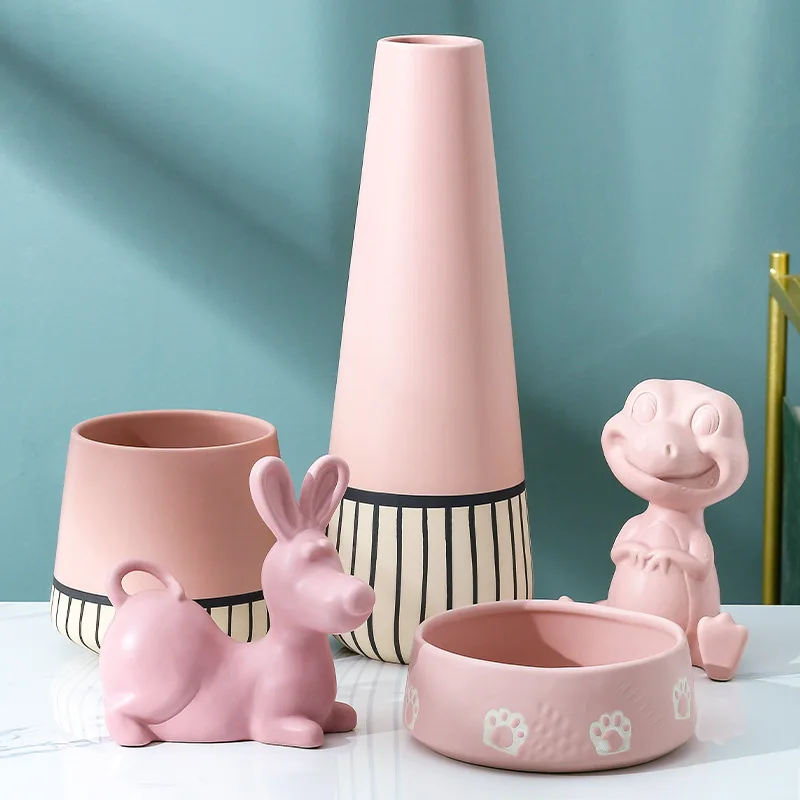

hydroponic cheap pink nordic ceramic & porcelain vases set flower vase for decoration luxury minimalist baccarat plant