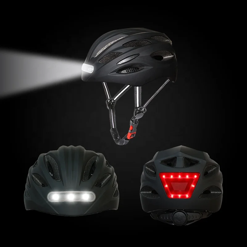 

2021 Safety Bicycle Helmet With Lights For Bicycles Electric Vehicles Scooters Customized