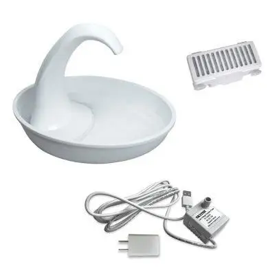 

Dropship Swan Waterfall Cat Bowl Feeding Water Flowing Fountain Cat Drinking Bowl Electric Water Dispenser For Cat Dog
