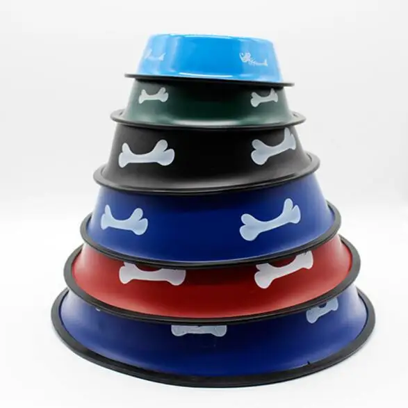 

Factory Wholesale High Quality Colorful Different Size Pet Feeding Stainless Steel Dog Food Bowl, Blue black red green