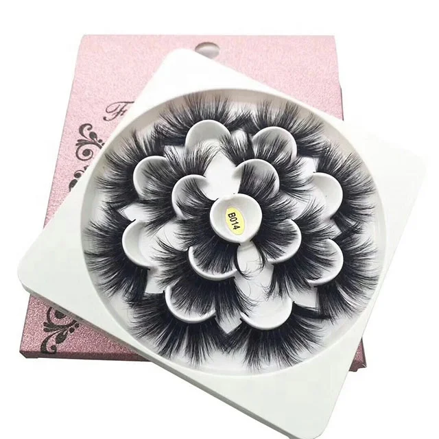 

7 Pairs Pack Flower Trays Full Strip Lashes False Eyelashes Type 3D Mink Eyelashes
