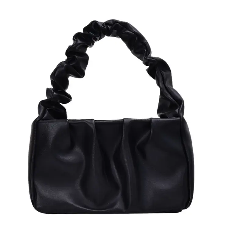 

PU Leather Cloud Tote Bags For Women 2021 Solid Color Shoulder Messenger Bag Female Handbags and Purses Travel Totes Soft Clutch, White yellow purple green black