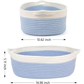 

New Fashion Best Selling Customized Color Collapsible Living Room Storage basket Cotton Cord Basket