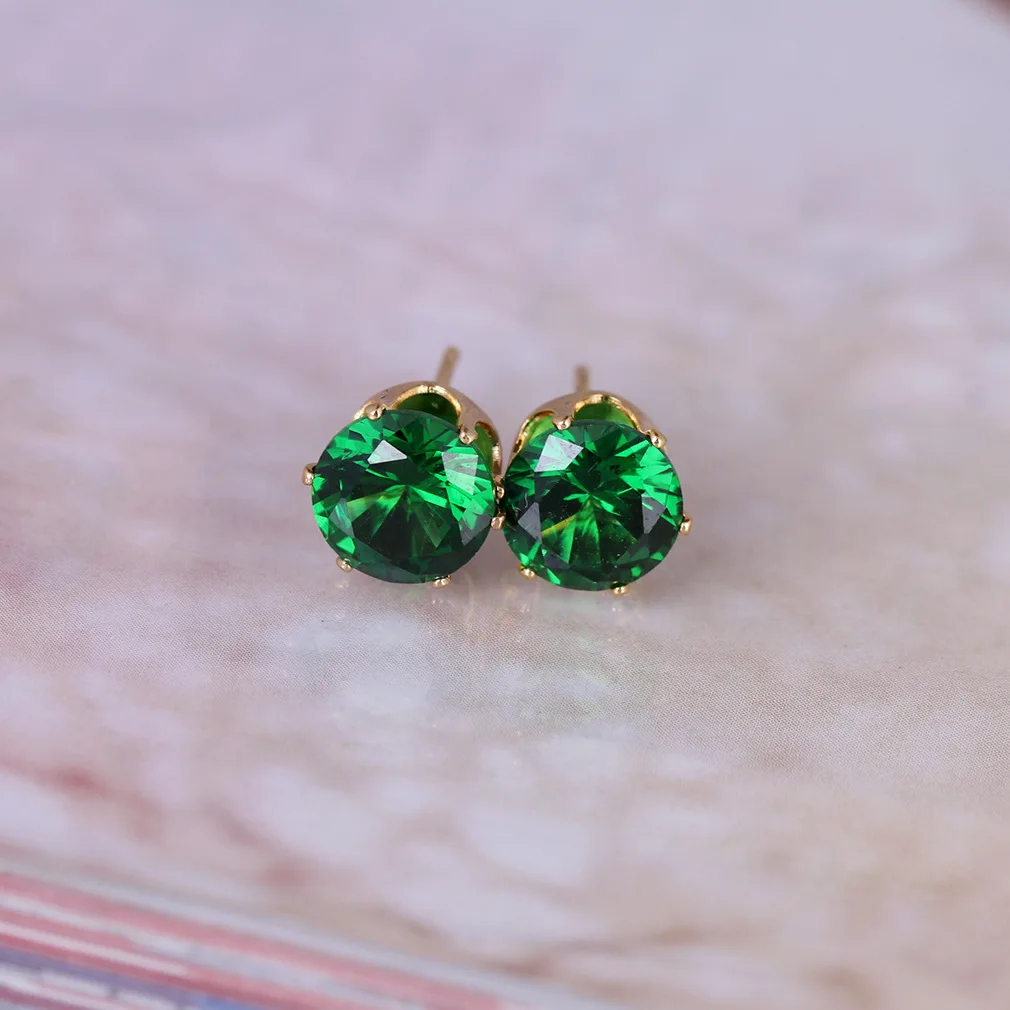

brass cubic zircon high end wholesale cute earrings jewelry fancy trendy gold plated stud daily, Customized color