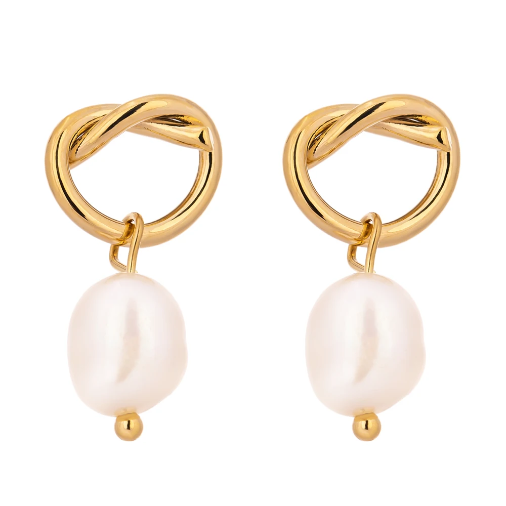 

JINYOU 725 Trendy Fashion Copper Gold Plated Charm Jewelry Natural Freshwater Pearls Korean Chic Earrings Silver Post for Women