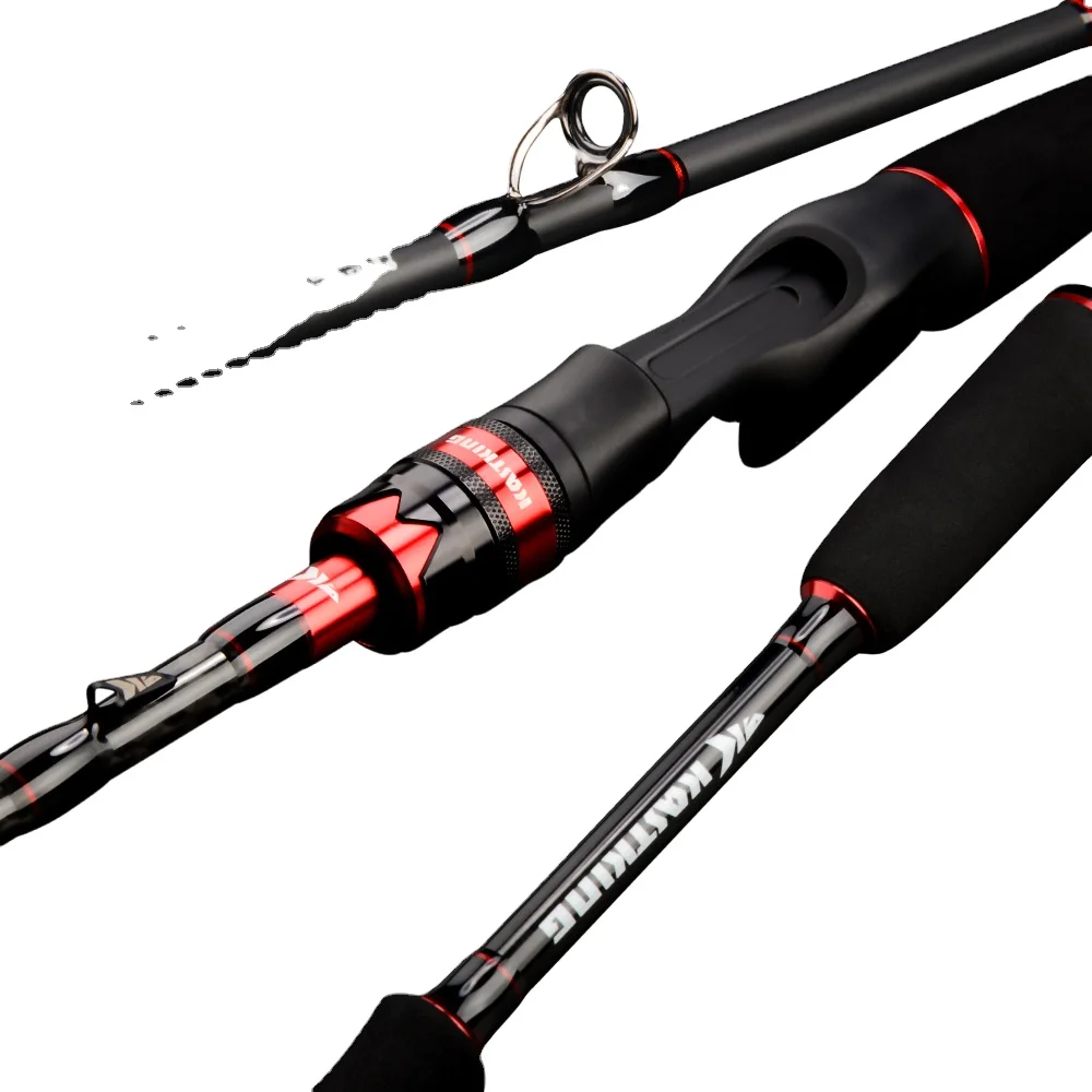 

KastKing Max Steel Rod Carbon Casting Fishing Rod with 1.80m 1.98m 2.13m 2.28m Baitcasting Rod for Bass Pike Fishing, Black, silver, red, frey
