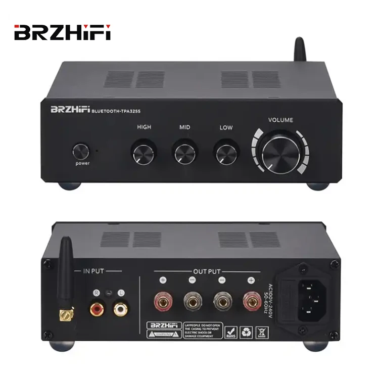 

BRZHIFI 3255-A BT 5.0 high power Audiophile digital amplifier class d amplifier with power 300WX2