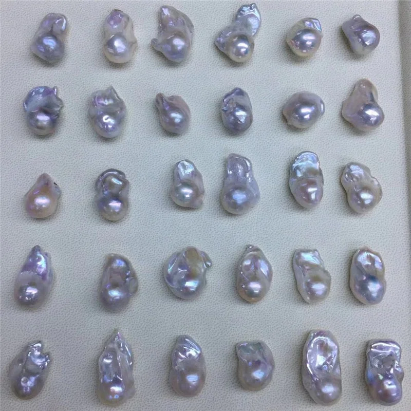 

wholesale 3A Newly salvaged high-quality irregular loose baroque pearls 15-16mm white/pink/purple color freshwater pearls, Colors