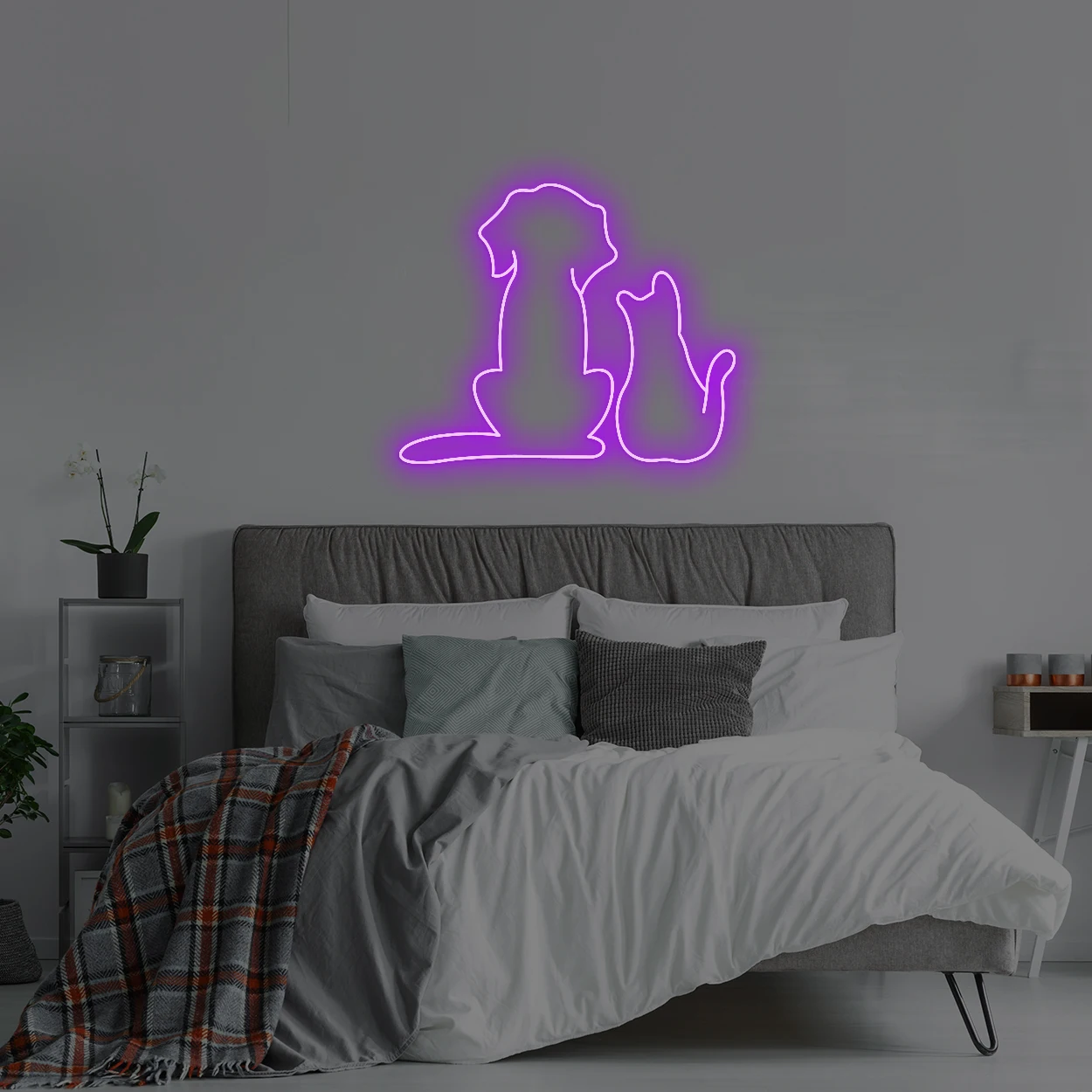 

Drop Shipping customized LED illuminated signage RGB neon rope light for rooms 12volt dog cat neon sign