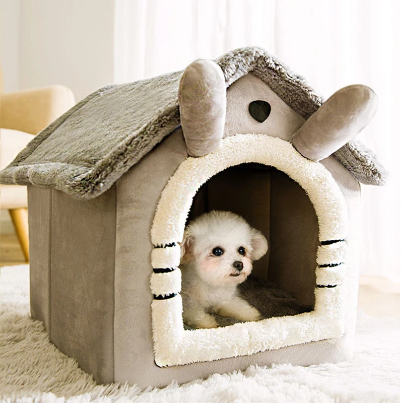 

FreeShippg Dog House Kennel Soft Pet Bed Small Cat Tent Indoor Enclosed Warm Plush Sleepg Nest Basket with Removable