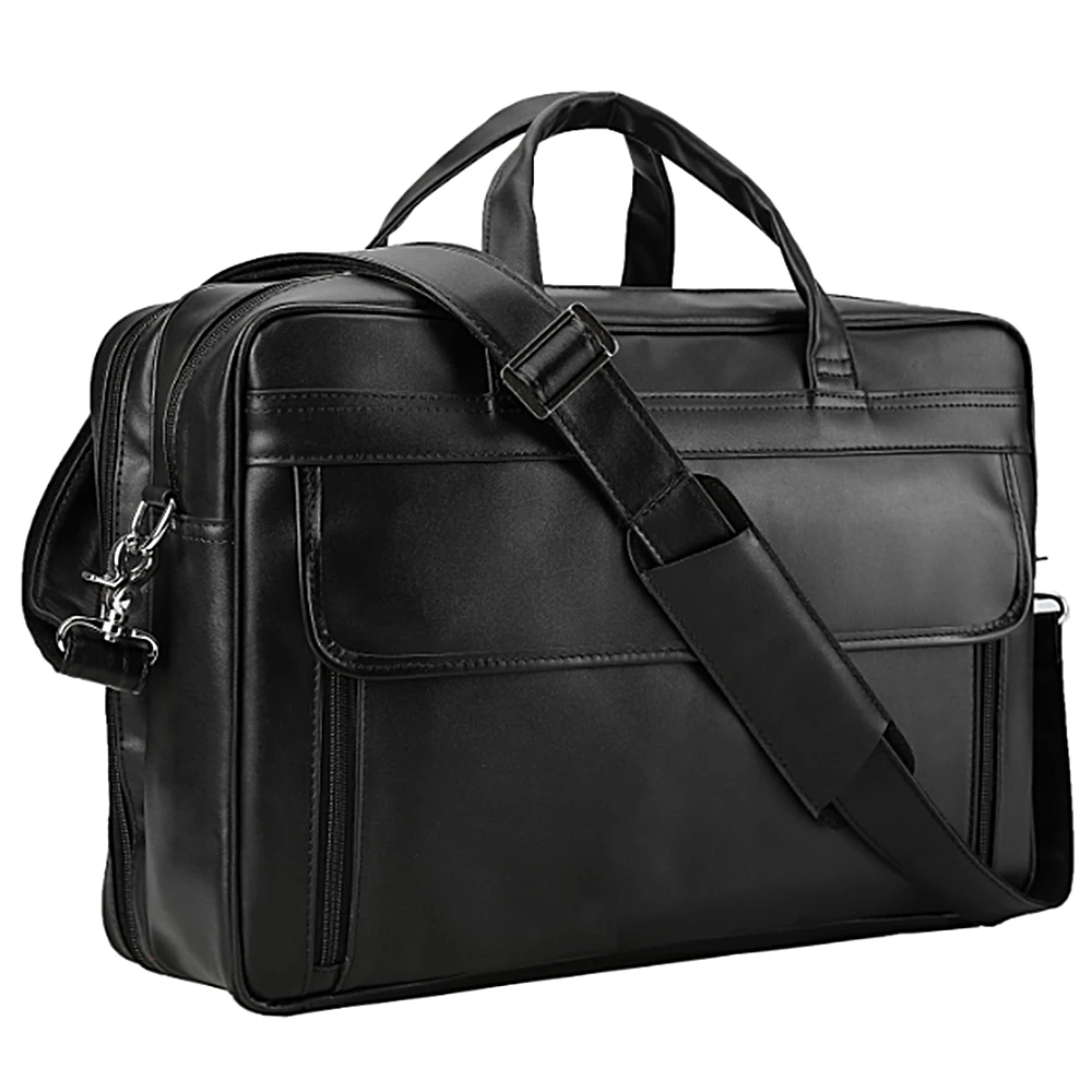 

Tiding Fashion Top Grain Real Leather 17 Inch Laptop Briefcase Messenger Bag Black Men Genuine Leather Computer Briefcases