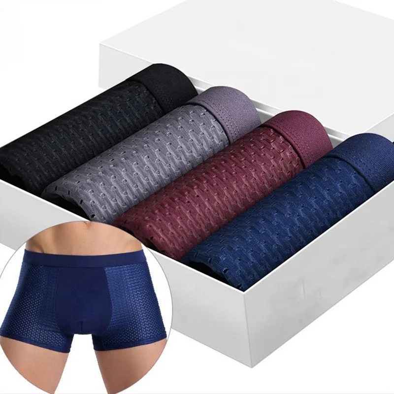 

Plus Size Wholesale Underwear Solid Custom Logo Mesh Men's Breathable Boxers Brief Underwear Men brief shorts, Picture