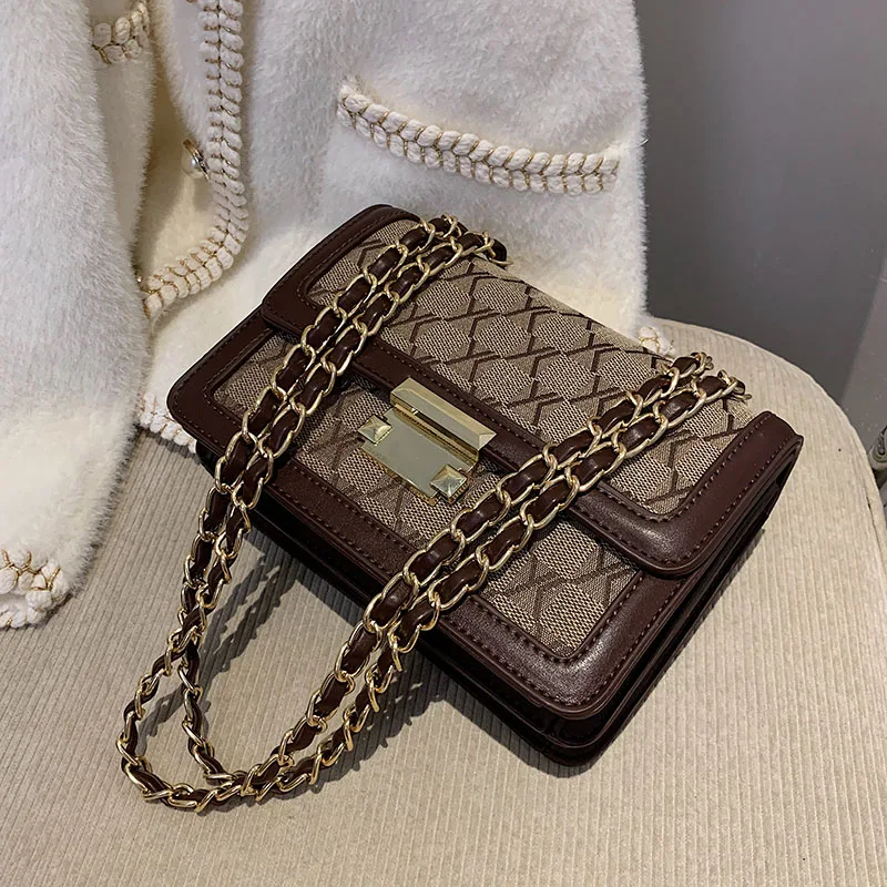 

Retro Small Fashion Flap Crossbody Shoulder Bags for Women Chain Design Ladies Bags Handbag 2021