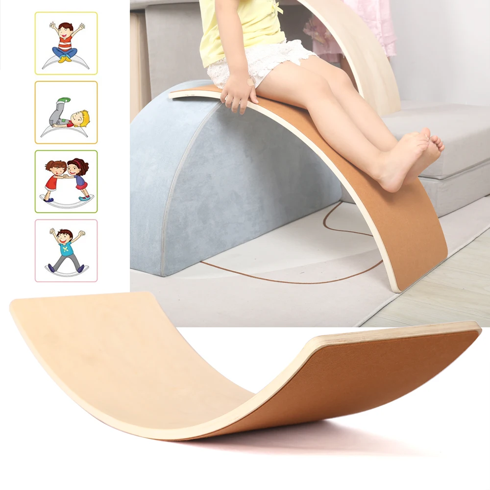 

SAIEN Teaching Aids Trainer Trainer Fitness Wobble Curvy Educational Playing Toys Yoga Toys Kids Wooden Balance Board