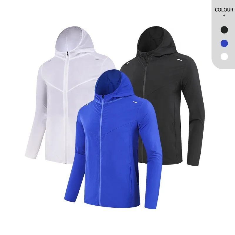 Custom logo US Plus Size Running Training Sport Jackets Reflective Design Hoodie Sweat Jacket for Men
