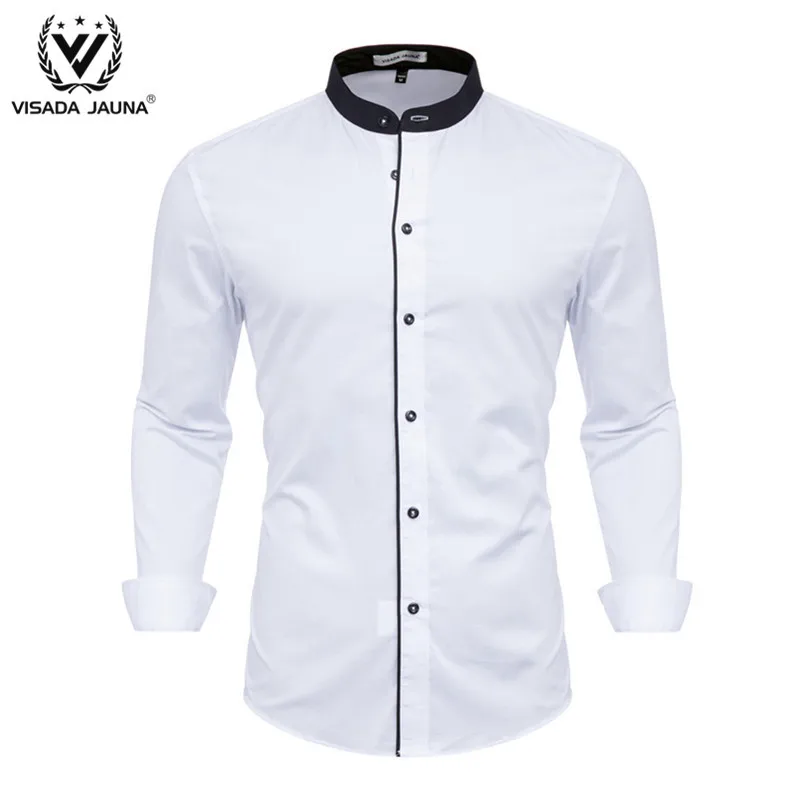 Drop Shipping Solid Cotton Formal Casual Long Sleeve Shirt Men's Shirts ...