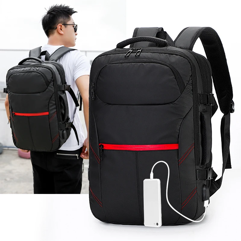

15.6-inch black large-capacity outdoor business ultra-thin laptop trolley backpack college school bag