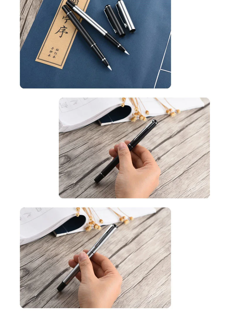 New Portable Chinese Calligraphy Writing Pens Metal Fountain Ink Design