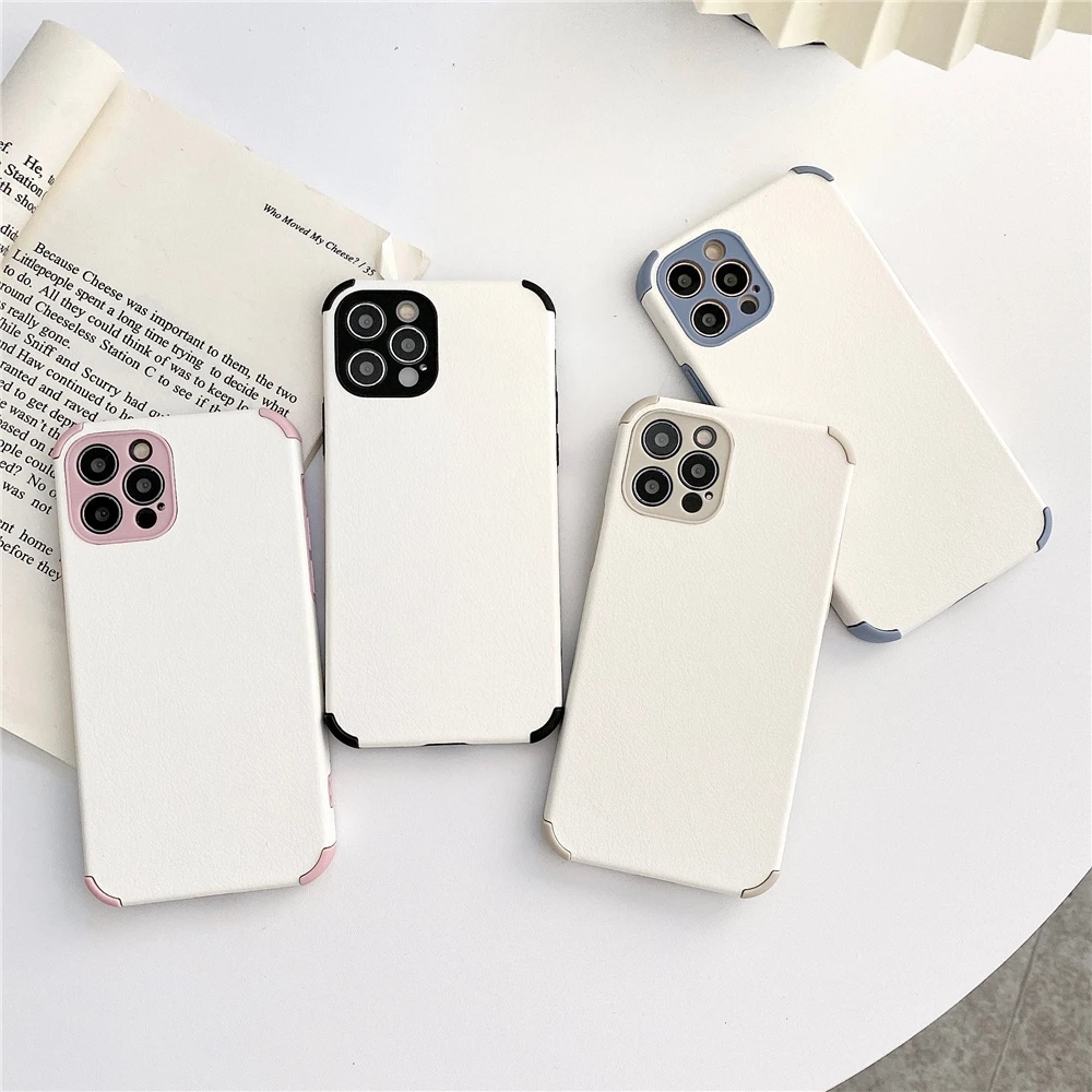 

Lambskin Leather Phone Case For iPhone 12 Pro 11 XS MAX XR 7 + 8S Plus SE 2020 Soft Silicone Shockproof Back Cover For iP 12 Pro