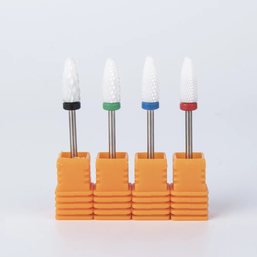 

China Factory Seller Large Barrel Ceramic Nail Drill Bits Foot Calluses Bit, White pink yellow black blue