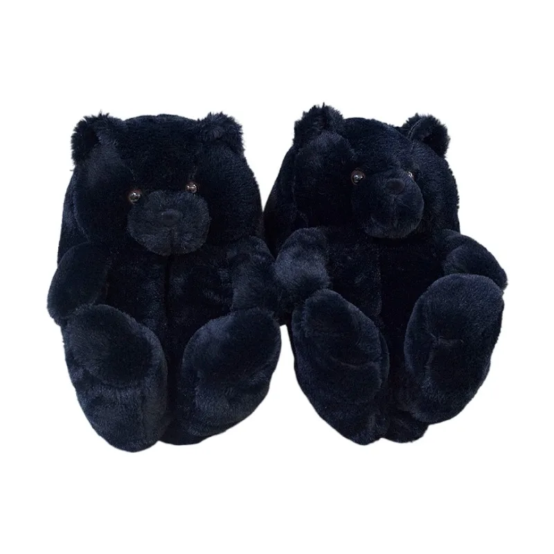 

teddy bear slippers wholesale plush fuzzy kids teddy bear slippers plush, 7 colors to choose