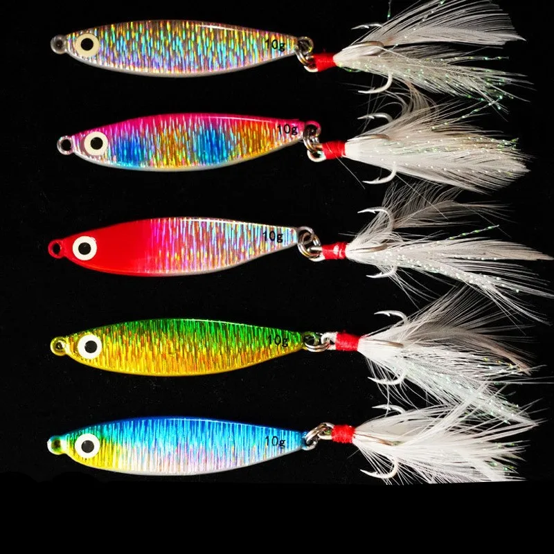 

With Life Feather 7/10/15/20/25/30G Lure Tackles Slow Jigging Metal Jig Fishing Lure, Various