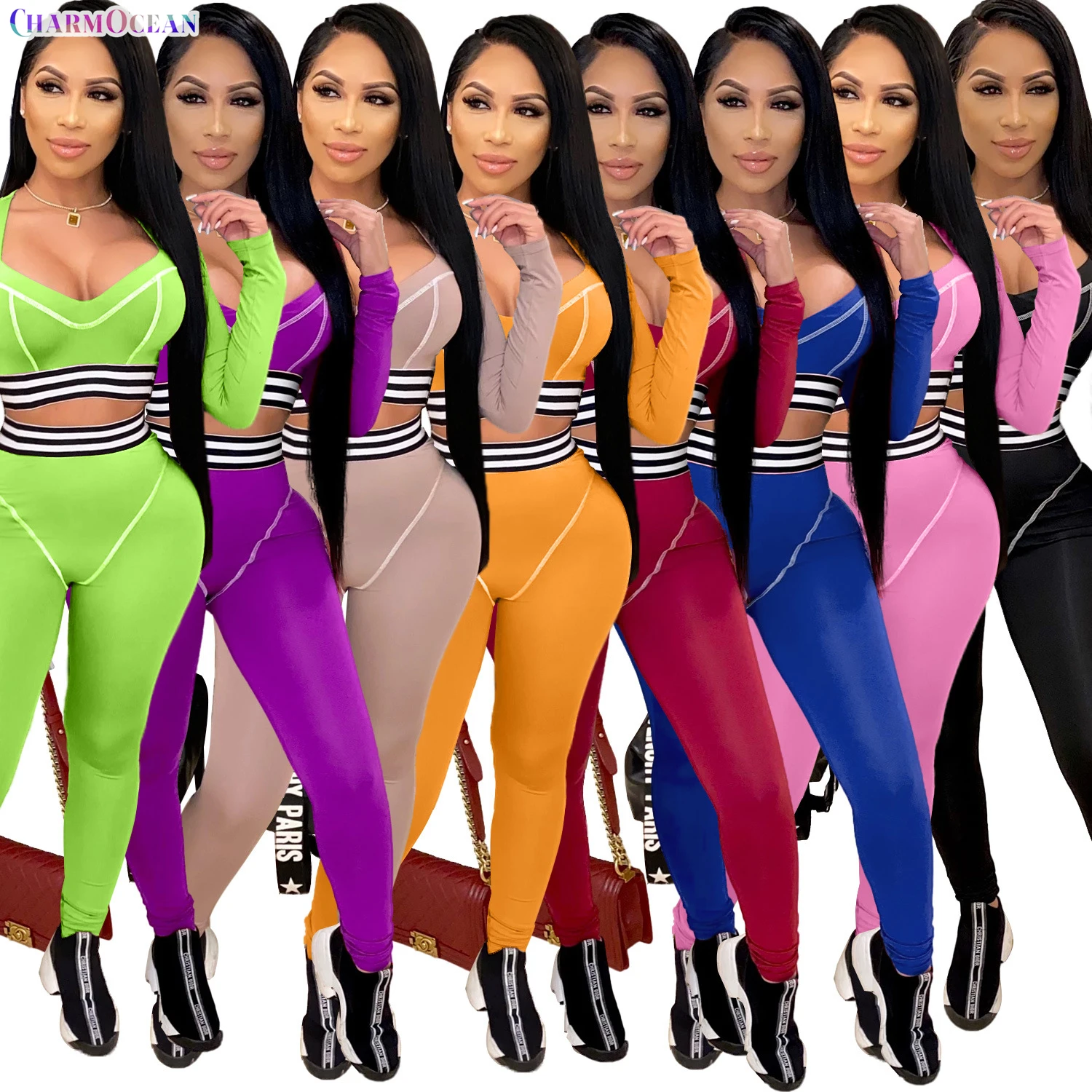 

Free Shipping C09456 - Fashion Long Sleeve Knitted Women Outfits