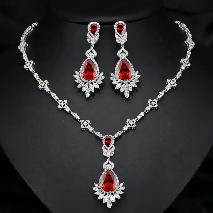 

Cheerfeel NE-243 Hot Selling wholesale cubic zircons fashion women bridal jewelry set wedding jewelry set, Silver