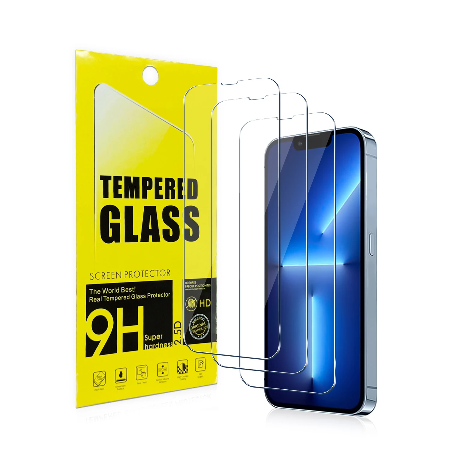 

For iphone 14 13 12 11 Pro Max Mini X Xs Screen Protector 9H 3D Full Curved Cover Wholesale Phone Tempered Glass with Easy Frame