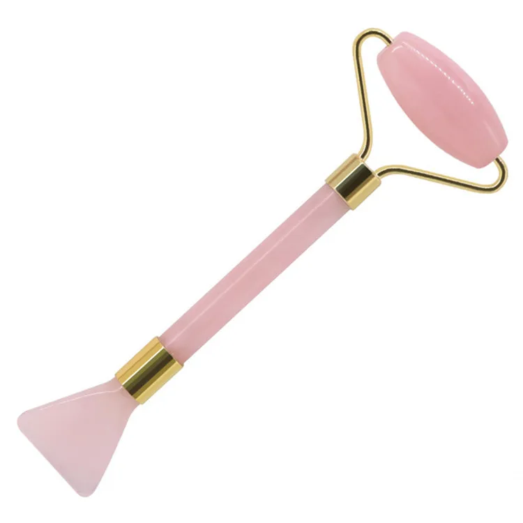 

High-end Rose Quartz Jade Roller For Facial Massage tender Skin Best Rose Quartz Jade Roller Massage Tools, Pink