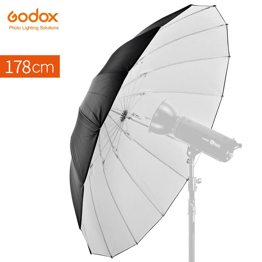 

Godox 70 inch large reflective umbrella 1.80 meters studio large umbrella black silver lighting soft light portable photography, Other