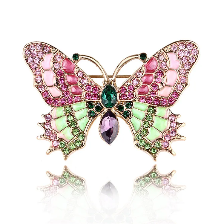 

European American Fashion New Drip Enamel Insect Butterfly Brooch High-End Animal Coat Buckle Pin Brooch Customization, Picture shows