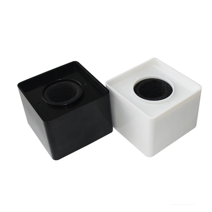 

cubo para microfono de Cube Shaped ABS holder Interview Mic badge TV logo Microphone Flag Station