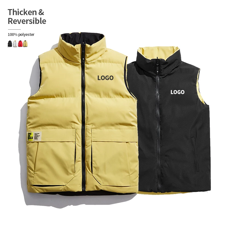 

wholesale Reversible winter Thicken men puffer vest custom logo
