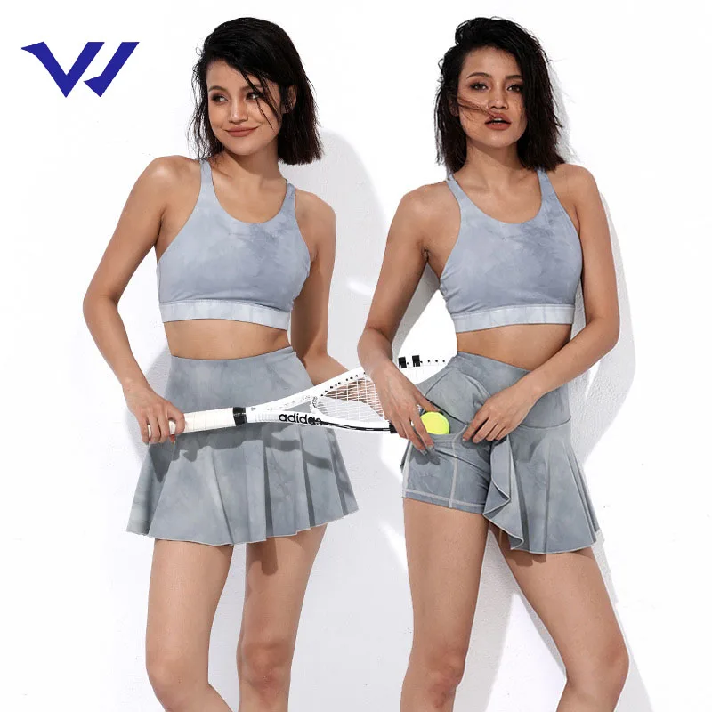 

Comfortable and smooth tennis wear comes with anti-runway sports skort pocket 2 in 1 tennis skirt tennis skirt culottes, Picture