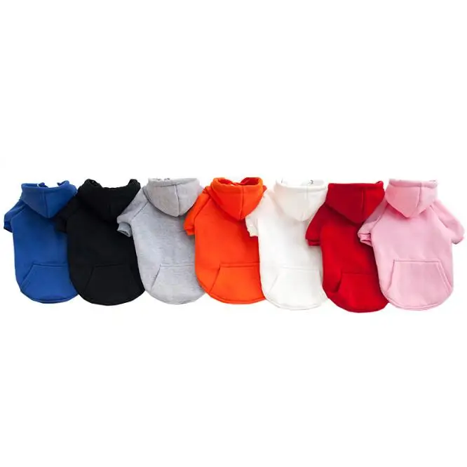 

Solid color blank pet hoodie high quality factory wholesale pet supplies dog clothing Amazon hot