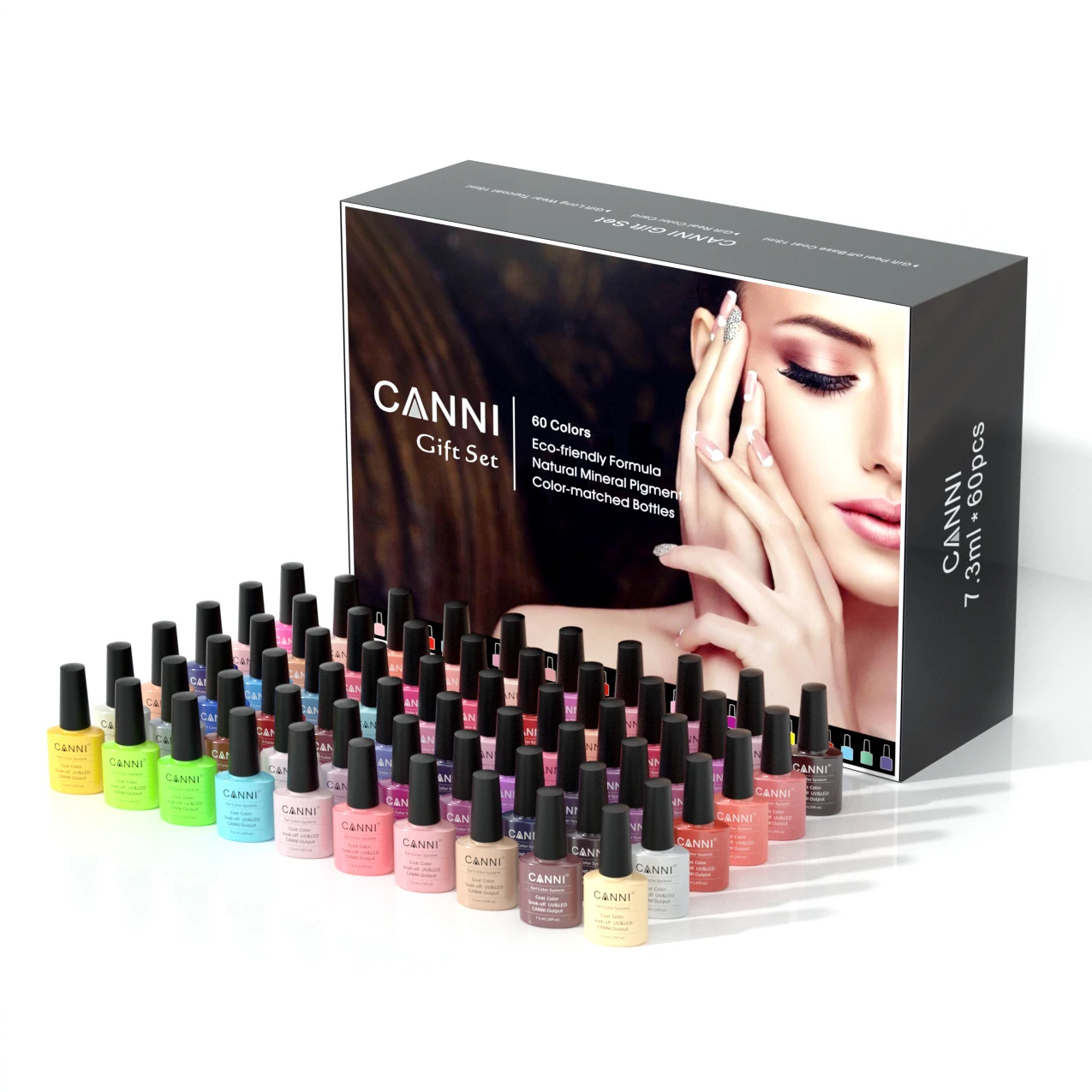 

New CANNI uv gel polish kit 2023 hot sale full set with gift water base peel off base coat topcoat nails uv gel polish 60*7.3ml