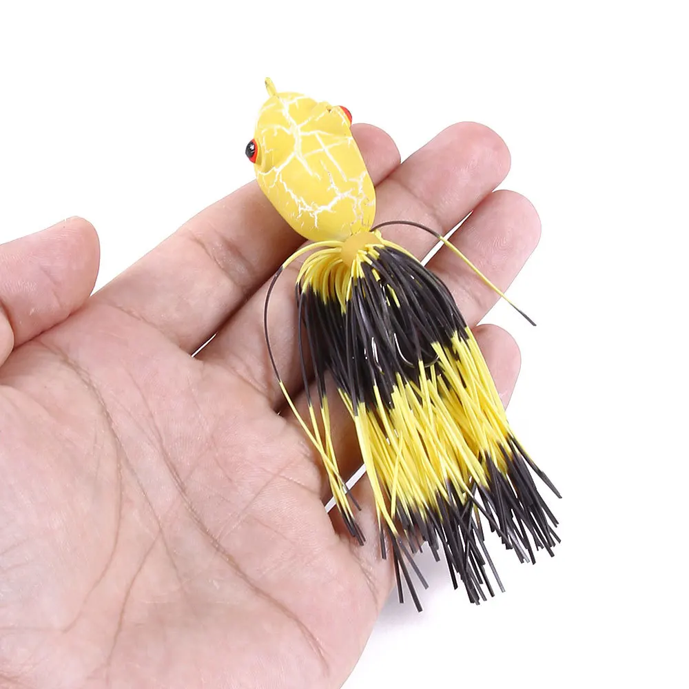 

Fulljion 10cm/9.4g Frog Fishing Bait Snakehead Pesca Isca Artificial Bait Plastic Fishing Lures Bait Hooks Topwater Lures, As picture