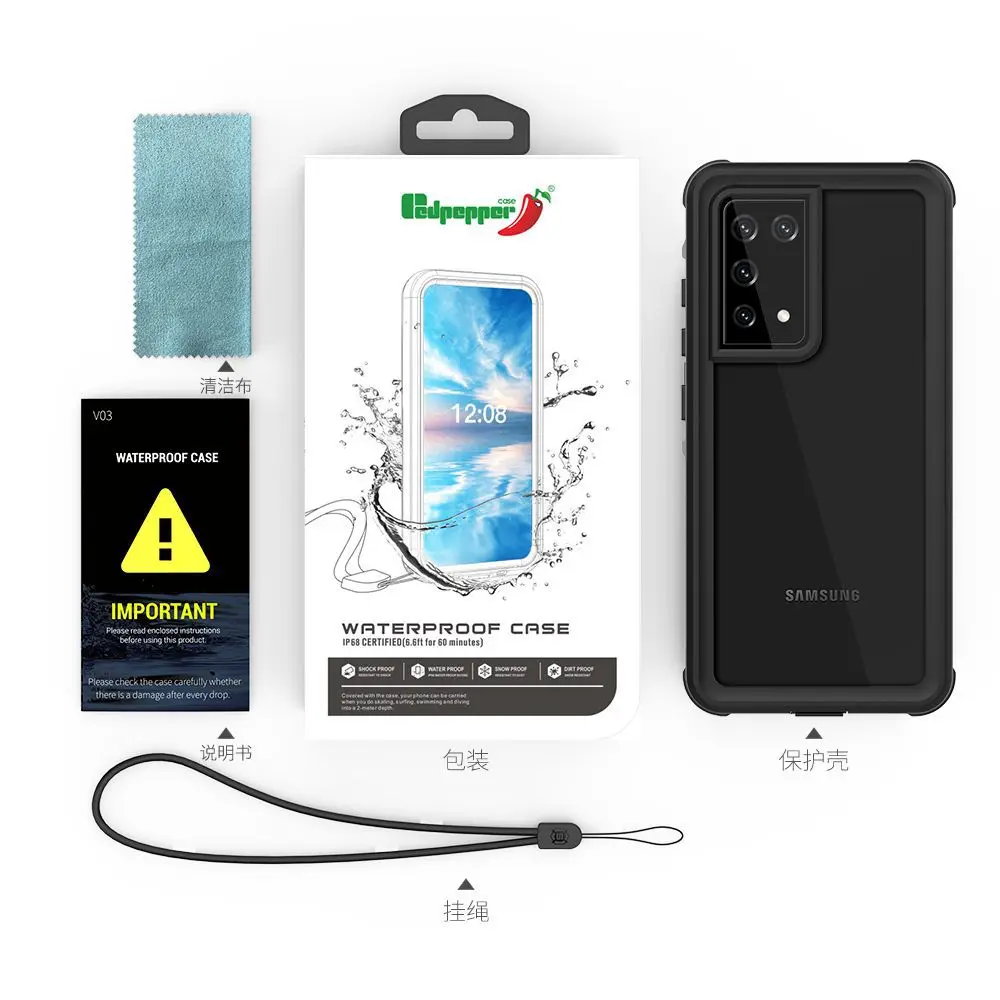 

For Samsung Galaxy S21 Ultra Full Body Protect Waterproof Cell Phone Case Shockproof Hybrid, For iPhone 12 Waterproof Case, Various