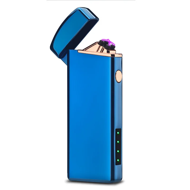 

Hot sale Windproof Electric Cigarette Lighter USB Dual Arc Flameless Windproof Cigar Lighter, Multi colors