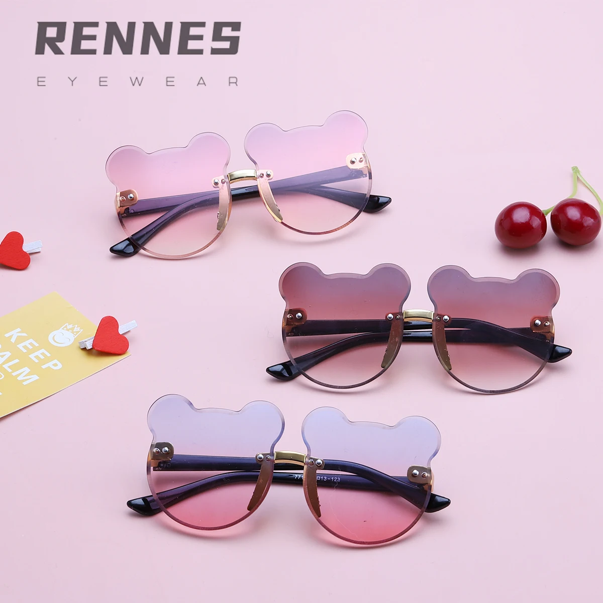 

RENNES 2021 New cat ear children's sunglasses borderless sunglasses cat ear children's sunglasses