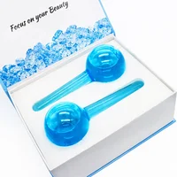 

Hot Sell Wholesale Factory Wave Massage Ball Summer Cooling Blue Facial Beauty Ice Globes with Box