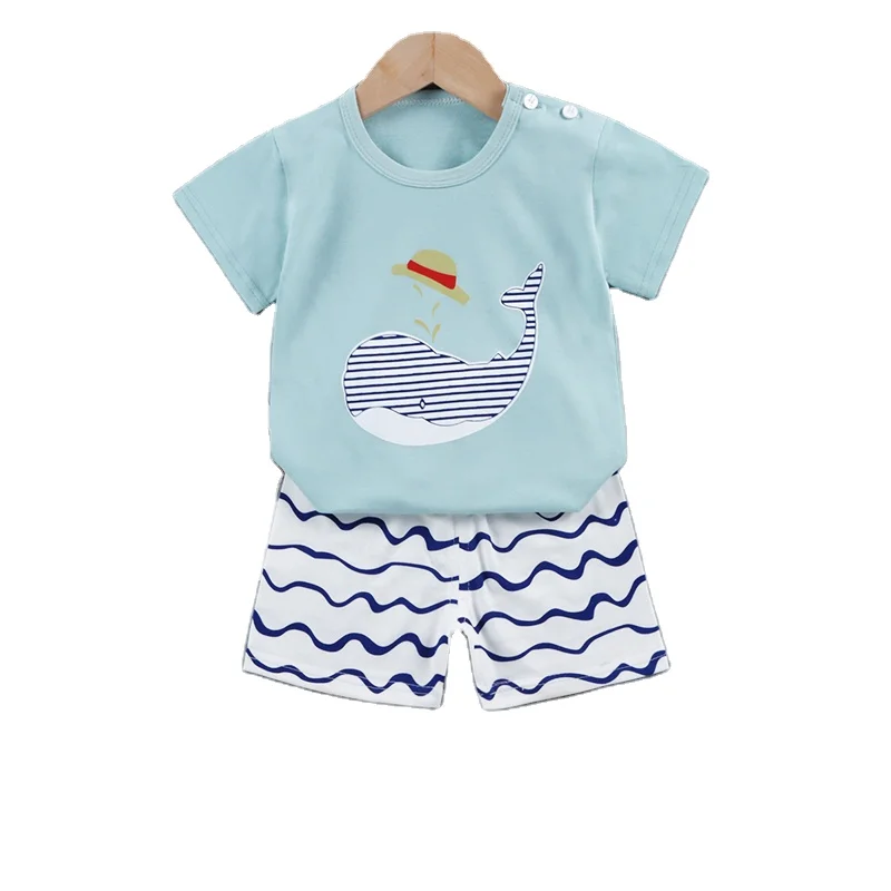 

baby summer 2 pieces boys and girls 100% cotton t shirt suit, Picture