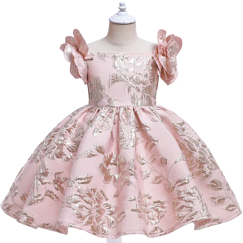 

LZH Children Pageant Prom Dresses Flower Kids Birthday Party Gown Embroidery Girls Dress