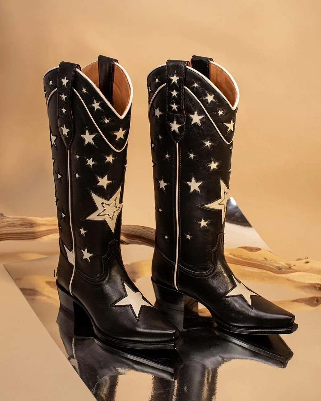 

BUSY GIRL XY4068 Western Boots Femme Ladies Wholesale Dropshipping Women Shoes Knee-High Black Cowboy Cowgirl Boots 2023