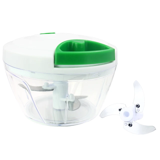 

3 Stainless Steel Blades Manual Food Chopper Vegetables & Fruits Choppers With Color box, Any color