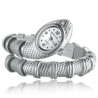 

9004 Geekthink Bangle Bracelet Alloy Casual Wristwatches Luxury Women Snake Quartz Watches With Diamond